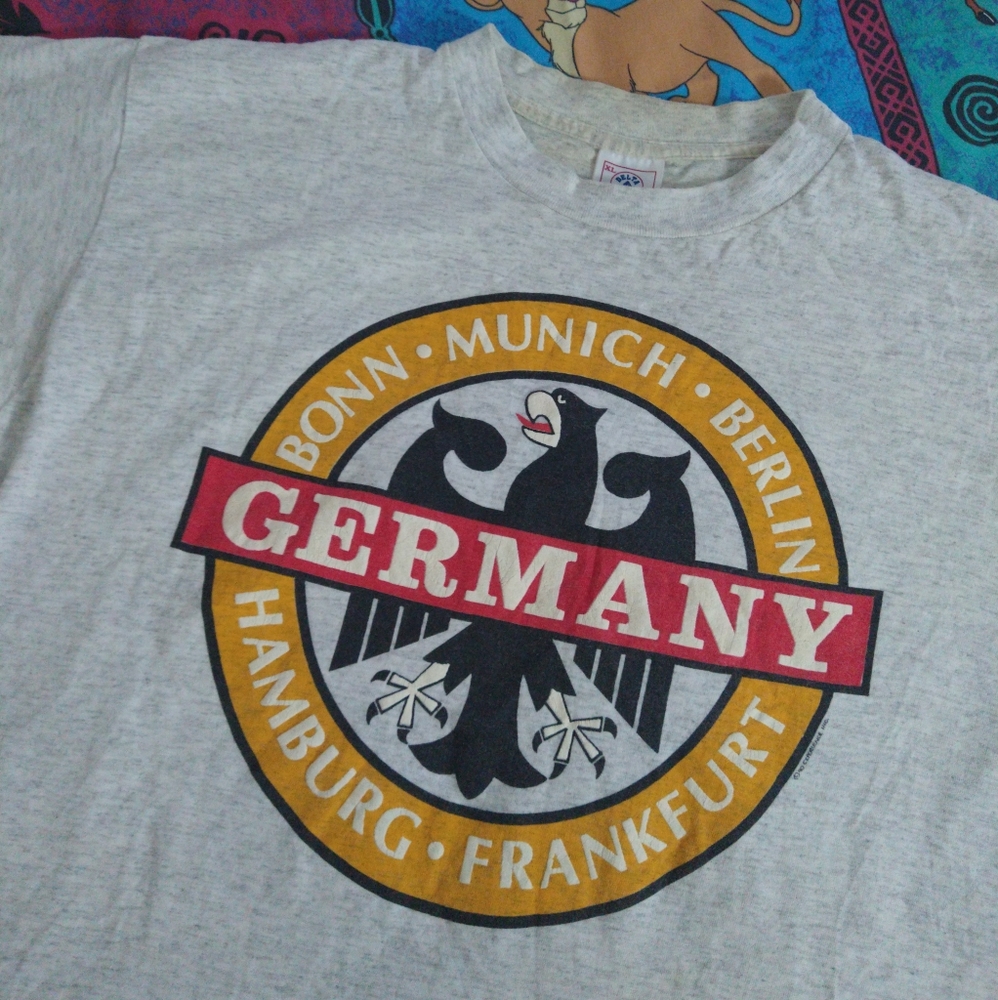 Vintage Germany Tourist Souvenir Tee XL Munich Berlin Frankfurt Hamburg Bonn